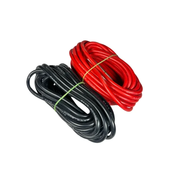 Silicone Wire 08 AWG Red and Black 1M/5M Ultra Flexible displayed on a white background.