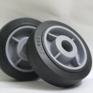A black Colson Hi-Tech Performa wheel measuring 6 inches by 2 inches (152.4 x 50.8 mm).