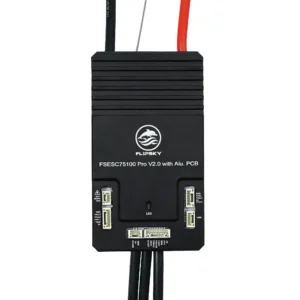 Flipsky 75100 Pro V2.0 Electric Speed Controller - Firmware: 6.02, Size: L103mmW58mmH27.7mm, Voltage: 14-84V, Current: 100A Continuous, Control Interface Ports: USB, CAN, UART.