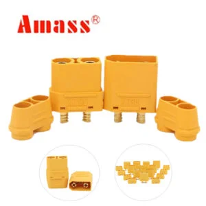 Image of AMASS XT90H Male & Female Connector 1 Pair with Housing on a white background.