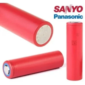 Close-up of PANASONIC SANYO 18650 Li-ion Battery